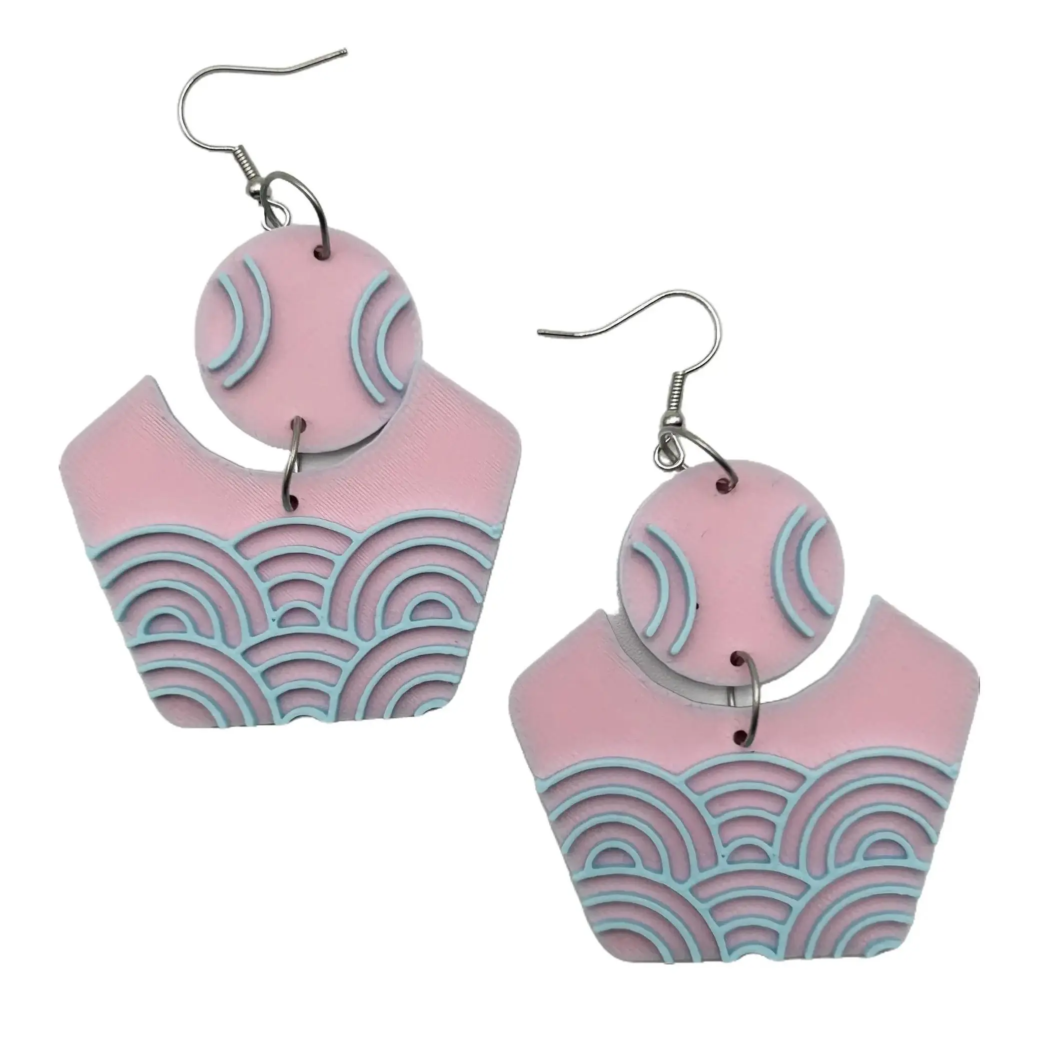 The"Molly"  Earrings - 3D printed - Abstract Bold Earrings - Pink Jewel Box