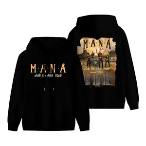 Maná 2025 Tour Unisex Hooded Sweatshirt Classic Fit Spandex Gildan 5000 Rock Band Graphic Shirt with Front Print & Back Tour Graphic