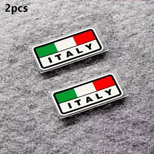 2PCS/SET Cool Italian Flag Logo Sticker For Stationery, Carry Bags, Cultural Small Items Green-White-Red Flag ITALY Decor Daily With Vintage Italian Texture Details Convey Love For Italian Style Inject Italian Artistic Soul Into Items
