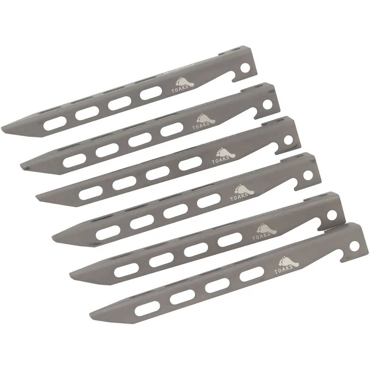 TOAKS Titanium Lightweight Large V-Shaped Pegs (PEG-10) - 6 Pack, Camping Tools for Outdoor Tent Accessories