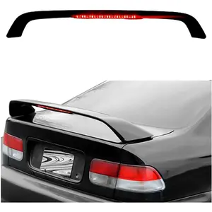 Rear Trunk Lid Spoiler Wing Compatible with 1996-2000 Honda Civic 2DR Coupe w/LED Brake Light Matte Black ABS Plastic Paintable Winglet