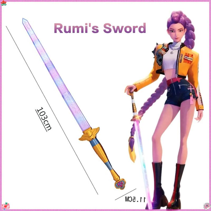 Demon Hunter Hight Quality Cosplay Rumi Sword With Symbol Outfits Prop Scalable Purple Long Sword Accessories Roleplay Prop Gift