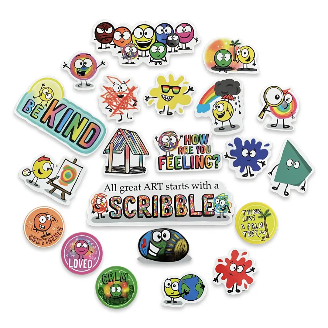 Waterproof SPOT and Scribble sticker Pack (22 Stickers)