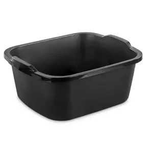18 Qt. Dishpan, Multi-Purpose Plastic Wash Tub, Kitchen, Sink, Black