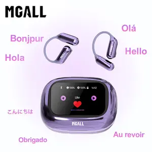 MGALL C18 Open-Ear Wireless Headphones with 2025 Bluetooth 6.0, Supports 169-Language Translation, LED Full-Color Touch Smart Screen, ENC Noise Cancellation, Remote Photography & Anti-Loss Function, Audio Earbuds for Music & Calls