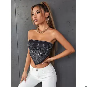 Top Bandana Print Flirla Paisley Tube