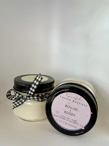 Bougie + Boozy Candle - Decorative Candle with Unique Design and Elegant Packaging Scent Smooth Cozy Glass Aroma Luxury