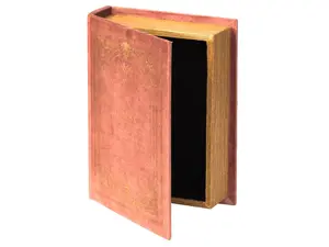 Vintiquewise QI003691.BR 9 x 7 x 2 in. Decorative Vintage Book Shaped Trinket Storage Box, Brown