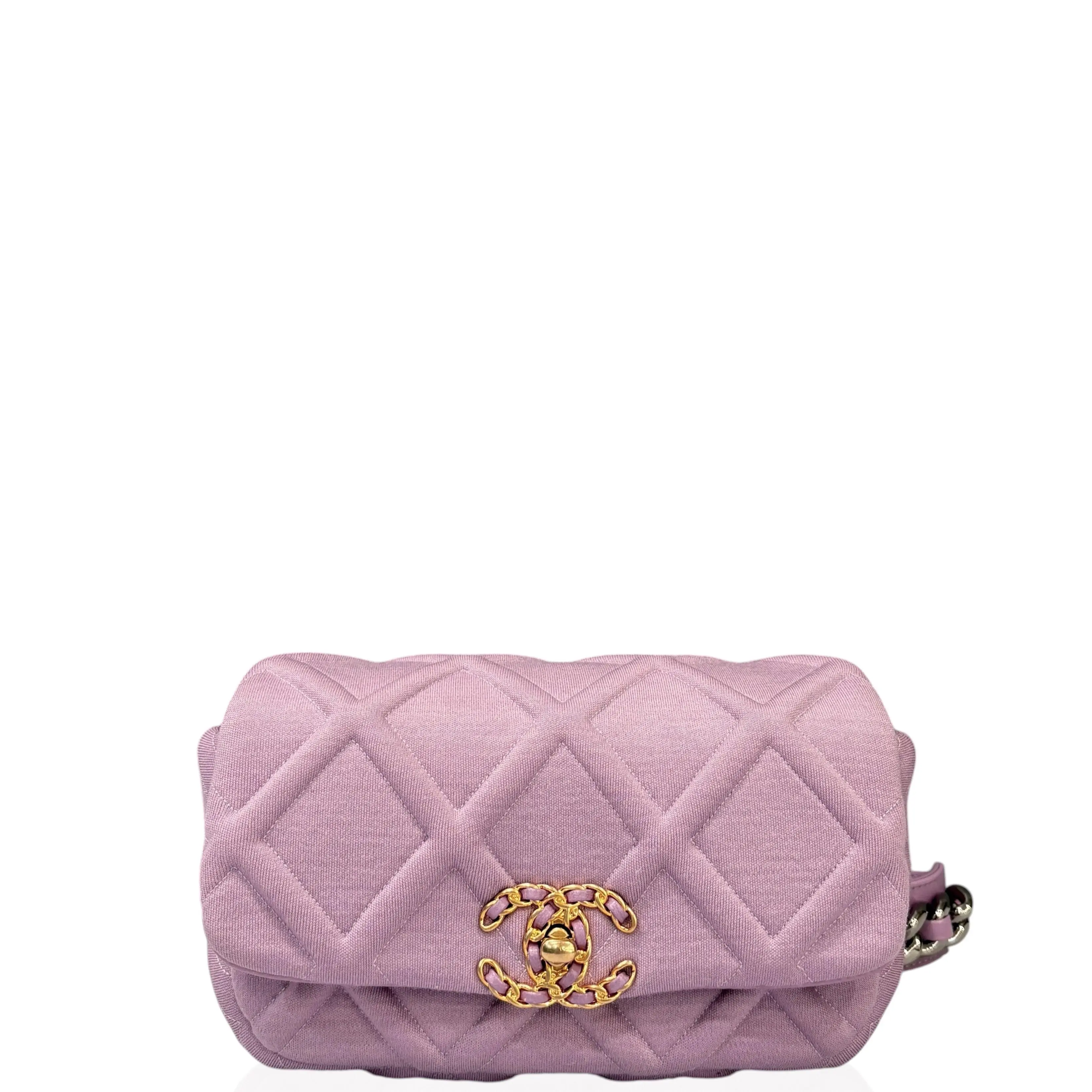 Pre-owned CHANEL Leather belt bags Bumbag Jersey Light Purple (ko060126a0)