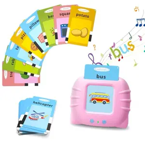 Talking Flash Cards - Learning English Machine for Toddlers 1-6 Years with Colorful Cards and Bus Design