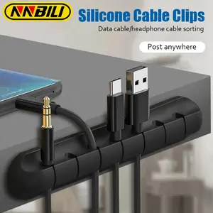 NNBILI USB Cable Organizer Cable Winder Desktop Tidy Management Clips Cable Holder for Mouse Headphone Wire Organizer Desk Accessories Table Organizers
