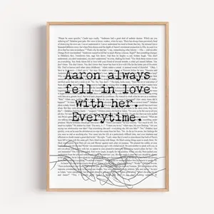 Shatter Me Aaron Warner Chapter Unframed Poster - YA Fantasy Book Art Print - Tahereh Mafi Inspired Typography Wall Decor - Booktok Aesthetic Series Merch