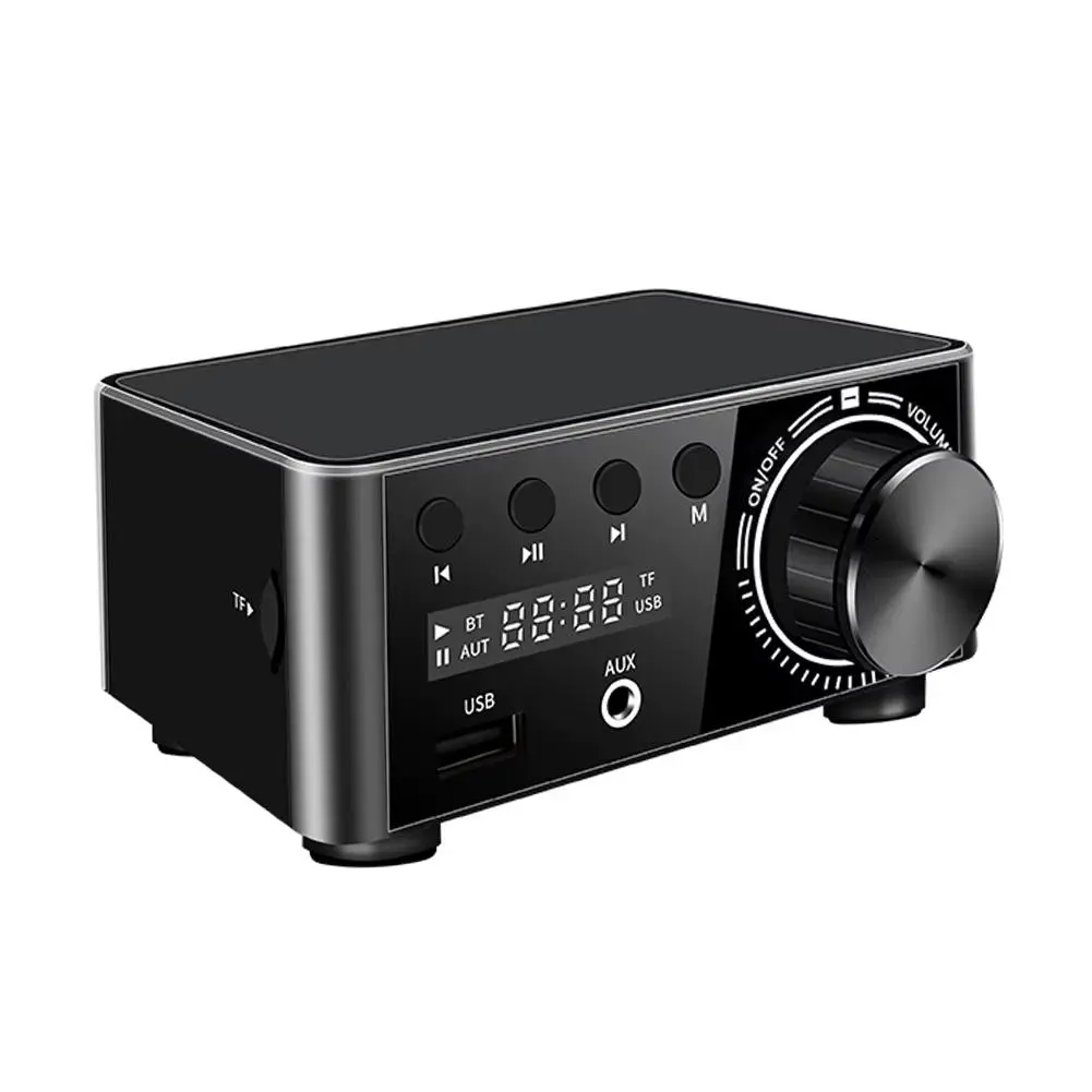 50Wx2 HIFI Audio Amplifier Bluetooth Digital Power Board Class D Audio Amplifiers Plug and Play AUX TF Home Theater Amplifier for Smartphone