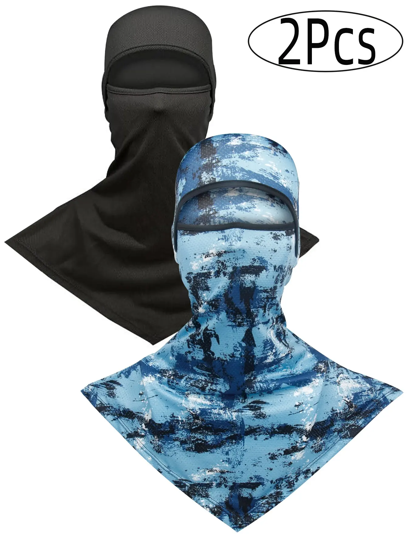 2pcs Balaclava Face Covering Ski Mask, Outdoor Sports Mask, Summer Sun Protection, Long Neck Cover for Men & Women, Universal Fit, Fall & Winter Use, Full Balaclava, Balaclava Mask Headwear, Balaclava Ski Masks