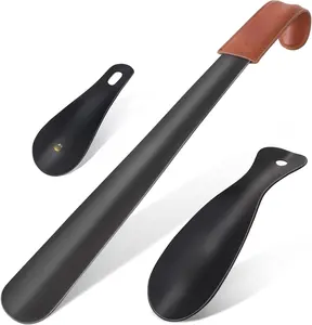 Metal Shoe Horn Long Handle for Seniors Men Women,Small Shoe Spoon Boot Horn Travel ShoeHorn Shoe Helper for (3pcs)