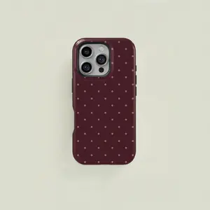 Vintage Polka Dot Pattern Dual Layer Protective Case, Luxury New Design, Durable Two-In-One Shell, Anti-Fingerprint, Shockproof, Scratch Resistant, Shockproof Phone Cover