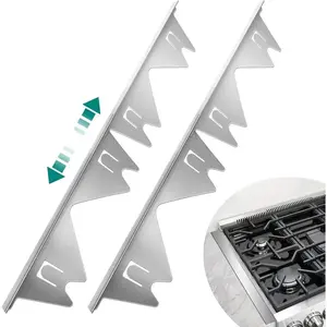 Stainless Steel Stove Gap Covers,Stove Gap Filler, [SUPAFA]Range Trim Kit, Stove Gap Guards, Heat Resistant and Easy to Clean, Easy retractable Length 13.8" to 27.5", Width 0.79"(2PCS)