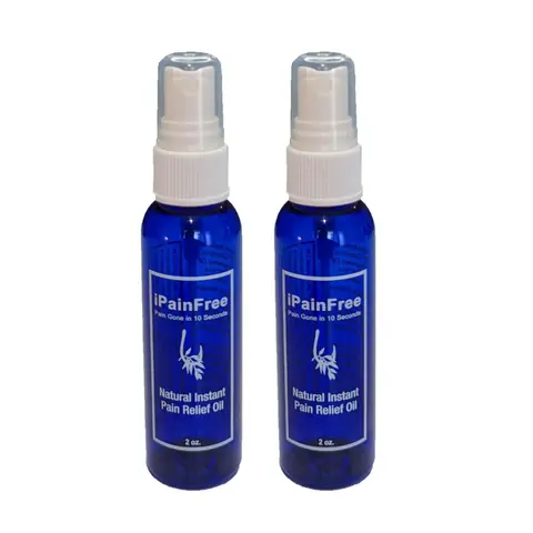 iPainFree Natural Pain Relief Topical Spray (2oz, Pack of 2) Portable Wellness Solution Bottles, Adult Massage Body Care, Boosts Circulation, Enhances Comfort, Infused with Grapeseed Oil, Eucalyptus Globulus, Jojoba Oil, Aloe Vera Extracts, Adults