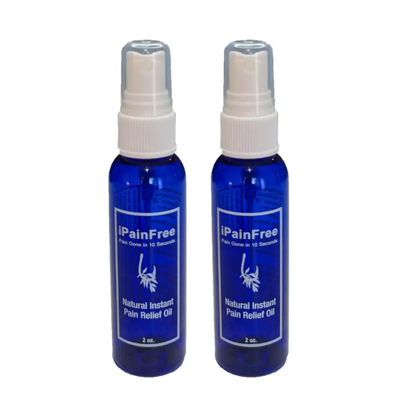 iPainFree Natural Pain Relief Topical Spray (2oz, Pack of 2) Portable Wellness Solution Bottles, Adult Massage Body Care, Boosts Circulation, Enhances Comfort, Infused with Grapeseed Oil, Eucalyptus Globulus, Jojoba Oil, Aloe Vera Extracts, Adults