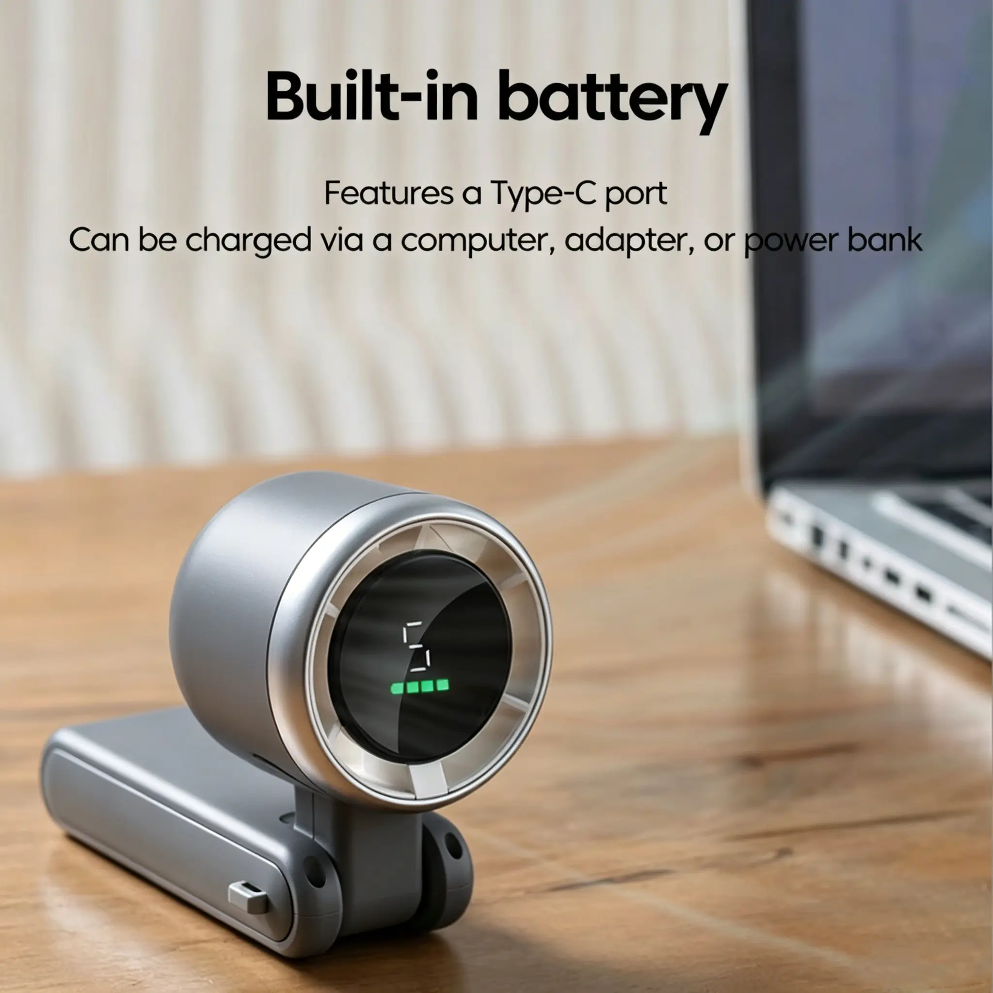 3-in-1 Head-Fold Handheld/Neck/Desk Portable Turbo Fan with LED Display, 4000mAh USB C Rechargeable 12H Runtime,13550 RPM 5 Speeds Adjustable Pocket Cooling Fans for Travel/Camping/Office/Makeup