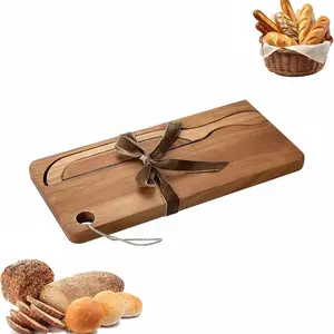 Manual Bread Slicer Set with Bow  & Crumb Tray Board - Universal Sourdough  for Homemade Bread, Baguettes, Bagels