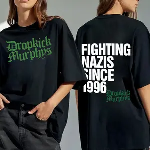 Unisex Vintage Celtic Punk Graphic T-Shirt – Front & Back Print, Heavy Cotton Short Sleeve Tee