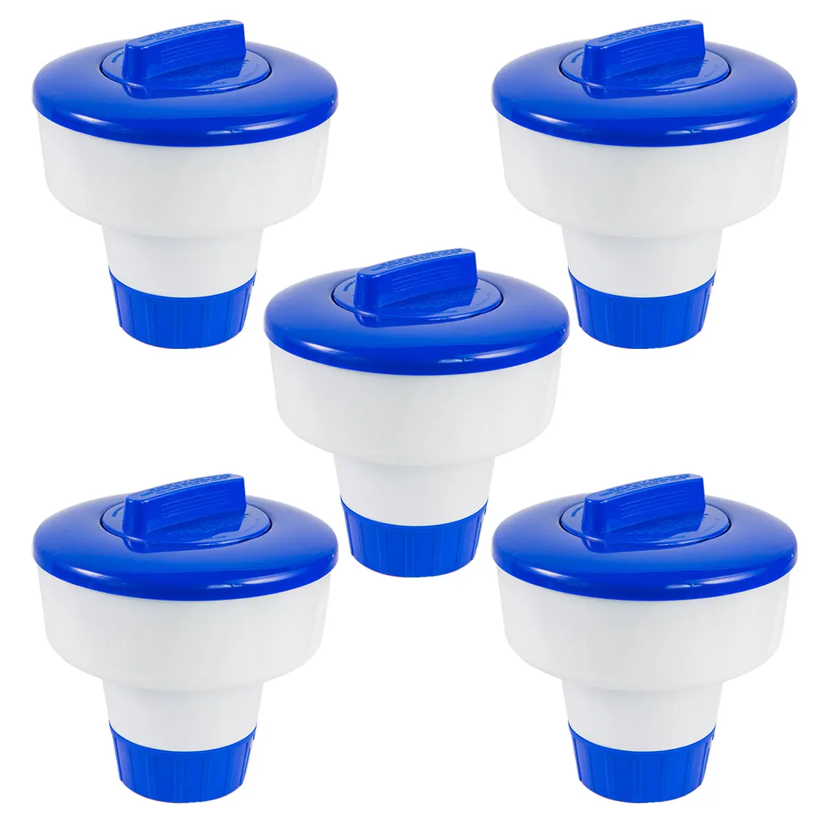 XtremepowerUS (LOT of 5) 3" Floating Tablet Chlorine Dispenser 3-lb Capacity Set Stabilized Chlorine Pool Tablets Long-Lasting Chlorine Pool