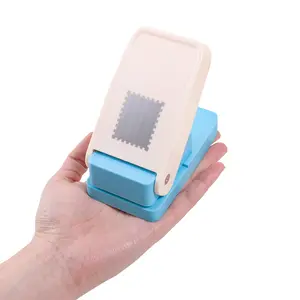 Must-Have Scalloped Edge Postage Stamp Punch, 1X0.8 Inch Rectangular Lever Paper Punch, Easy Use Craft Punch for Scrapbooking, Journaling and DIY Card Making