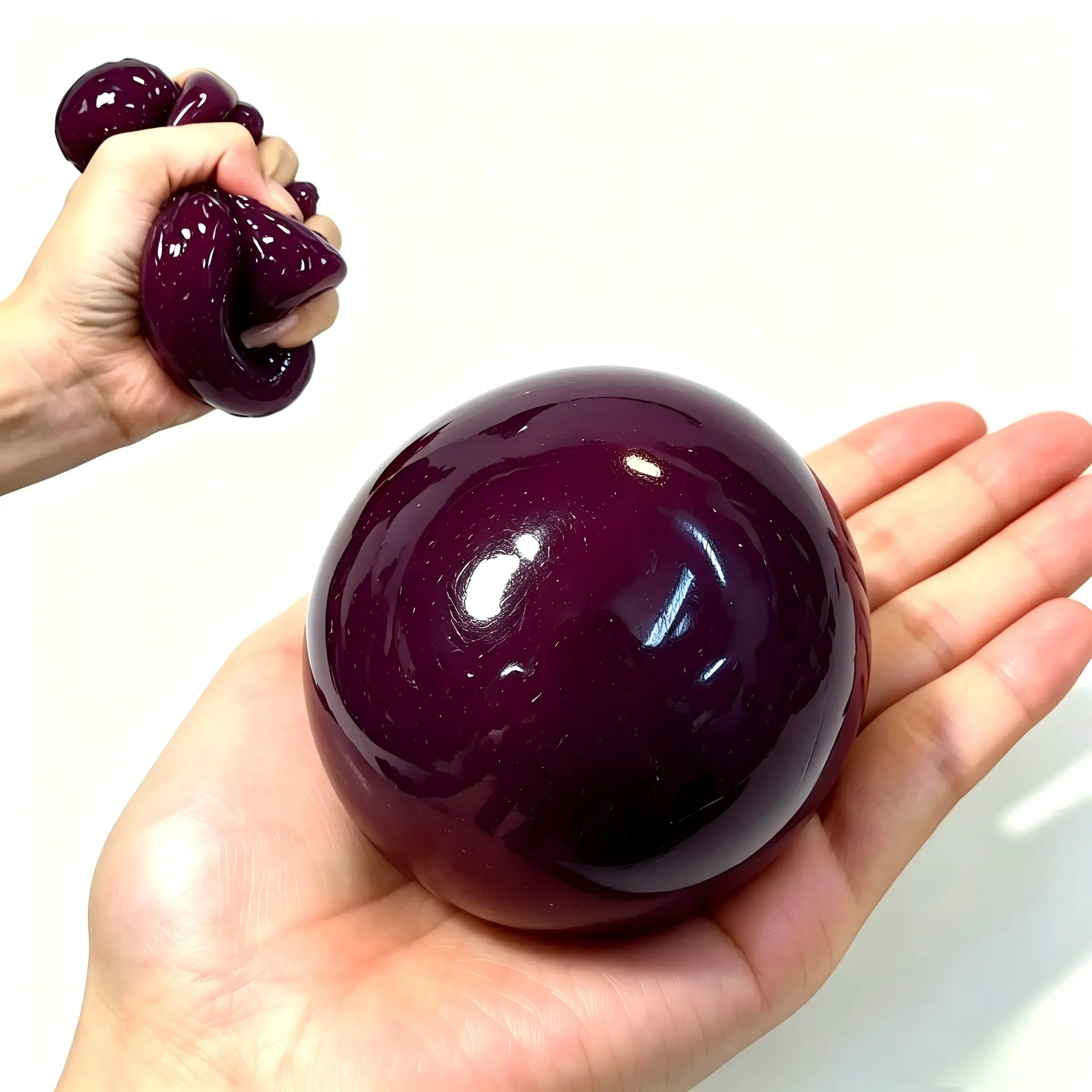 Crunchy Squishy Stress Ball, Handmade Crystal Slushy Stress Ball Squishy Toy, Stress Relief fruit Squeeze Balls Toy, Stress Relief Ball for Kids Adults, Sensory Fidget Toy for Anxiety Relief