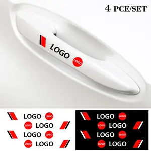 4 Piece Car Door Handle Scratch Resistant Stickers, Waterproof Durable Anti-Scratch Decals, Universal Car Door Modification Accessories, Vehicle Exterior Decoration