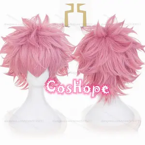 MHA Pinky Ashido Mina Cosplay Wig Women Fluffy Pink Wig Cosplay Anime Cosplay Wig Heat Resistant Synthetic Wigs
