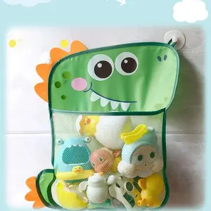 Cute Animal Design Mesh Bag Organizer, 1 Count Hanging Mesh Bathtub Toy Holder, Bath Toy Organizer with Suction Cup for Baby Bathroom, Storage Bag