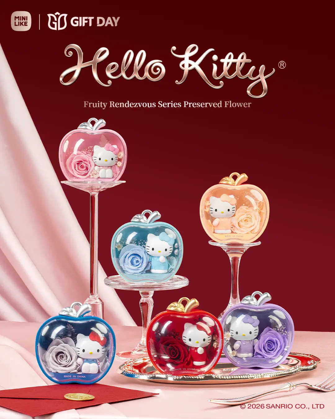 Hello Kitty and Friends X MINILIKE Fruity Rendezvous Series Preserved Flower blind box