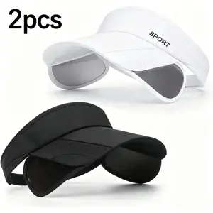 2-Pack Women’s Wide Brim Golf Visor Hats, Adjustable Sun Visor Cap for Outdoor Sports & Beach Wear