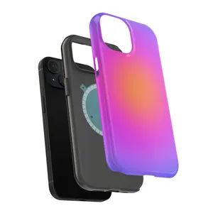Glittercutie Magnetic Phone Case Blue Pink And Orange Gradient Aura Aesthetic Phone Case Cloud Color New Thing is On The Way Phone Cases Magnetic Tough Cases Compatible with MagSafe Phone Case Phone Cover Hard Cases Phone Cases Tough 2-piece Phone Case