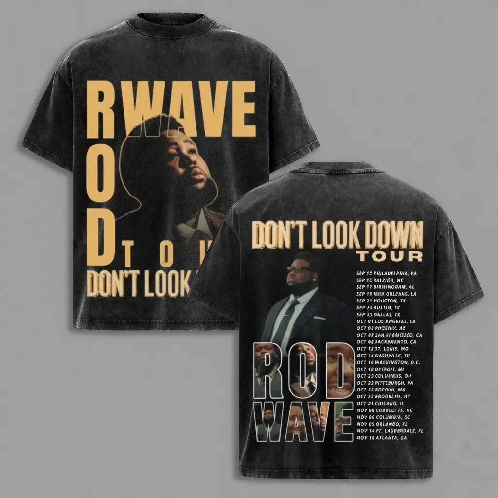 Vintage Rod Wave Don't Look Down Tour Vintage 2 Sides V2 Rap Concert Hoodie, Hip Hop Graphic Ov Music Fan Gift, Oversized Music Fan Gift, DontLookDown, RodWaveTour, HipHop, RapMus HipHopCulture, RetroHoodie