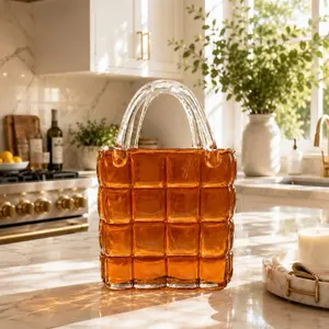 Amber Luxe Glass Handbag Vase
