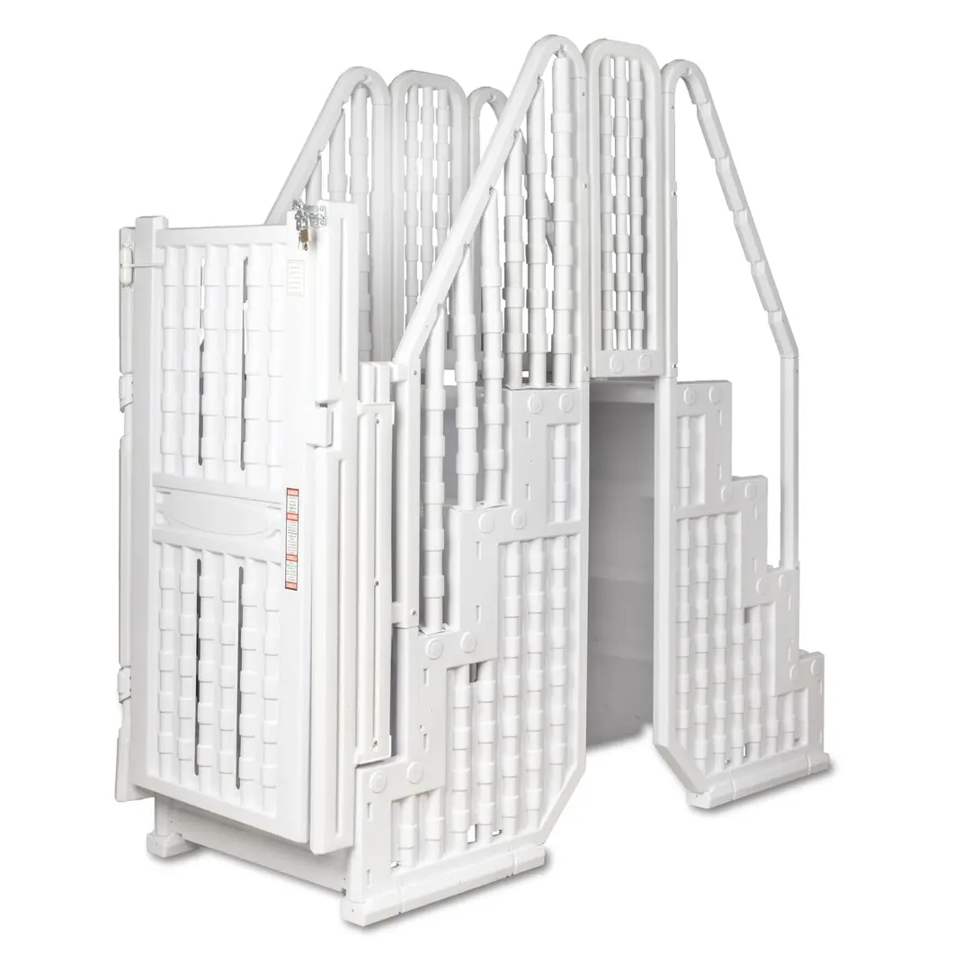 Poolzilla Premium Pool Step & Ladder System with Crossover Bridge — Fits 48"–54" Above Ground Pools