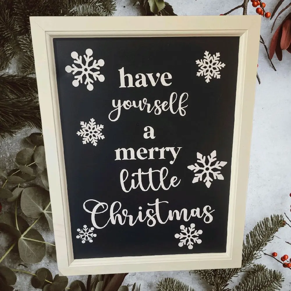 Have Yourself a Merry Little Christmas Sign with Snowflake Design for Festive Home Decor