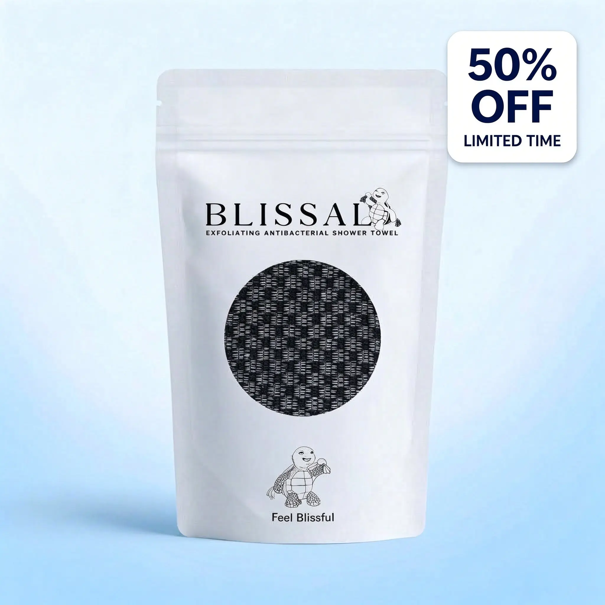 BLISSAL Exfoliating Net Sponge Body Scrubber - Long Exfoliating Shower Bath Towel, Body Wash Loofah, Dead Skin Remover & Cleaning Cloth for Men & Women, All Skin Types