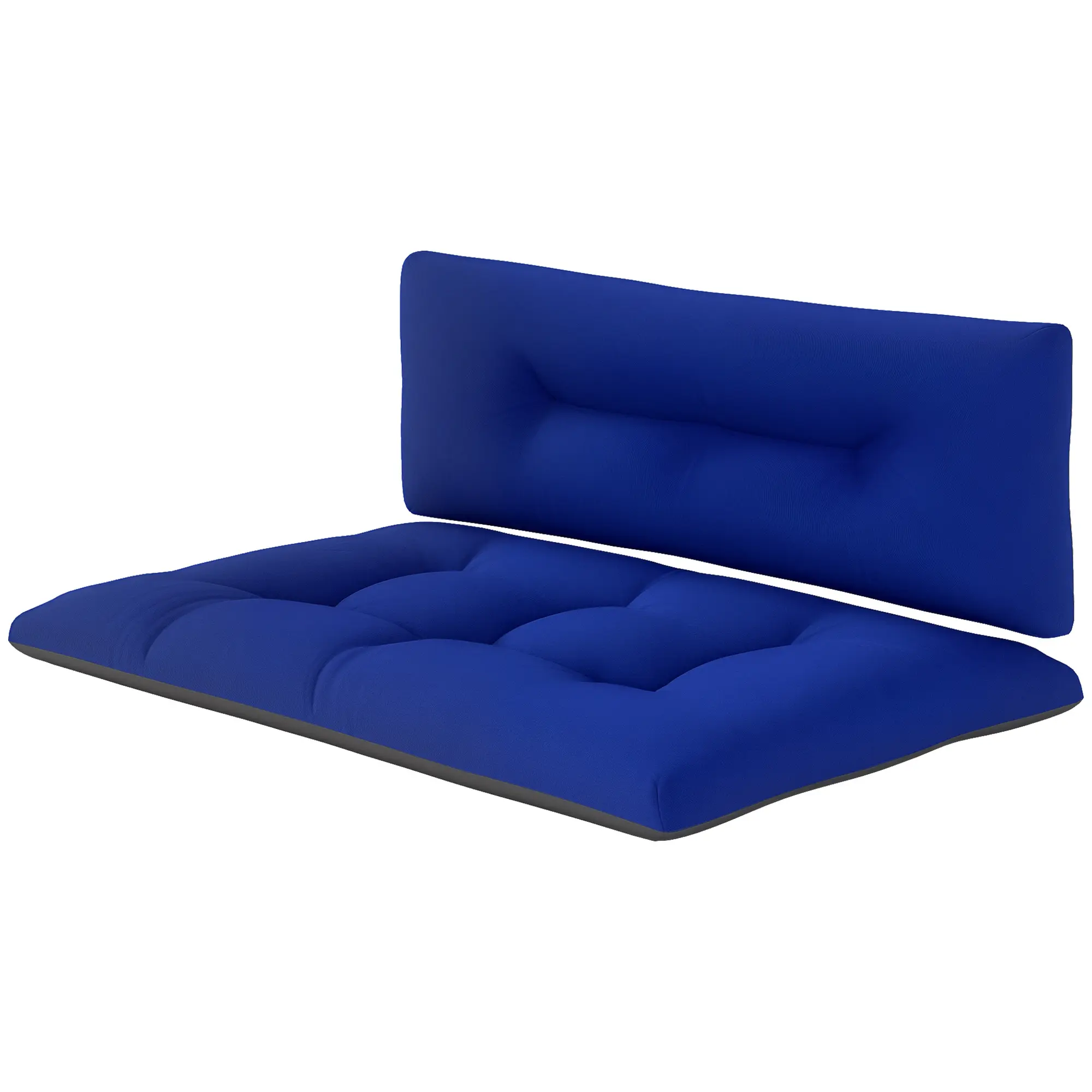 2-Piece Indoor/Outdoor Pallet Sofa Replacement Cushions for 2-Seater Patio/Garden Furniture - 3.9" Thick Tufted Pads, 180gsm Polyester, Splash-Resist., Fade Resistant, Soft Anti-Deformation PP Filling for Relaxation