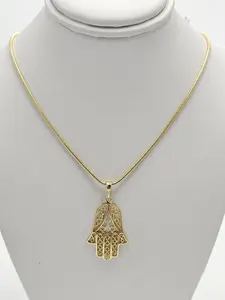 Fatima Hand Pendant and Mouse Tail Chain - 21 Inches Chain for Durable Use