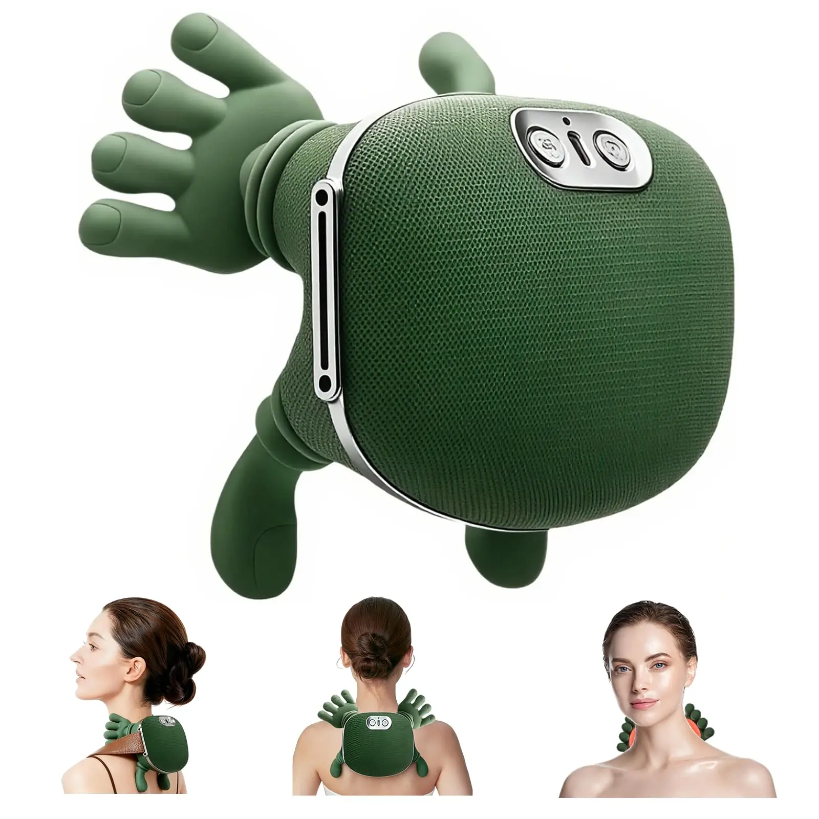 Neck Massager With Heat, Wireless Portable Shiatsu Neck and Shoulder Deep Tissue 4D Kneading Back Massage With Fingers,Simulated Human Hand Design Muscle Relax Massager Mothers Day Gifts For Mom, Relaxing