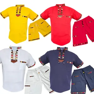 Typical from Guatemala Men's Summer Short Sleeve T-Shirts & Short Suit Set - 2-Piece Outfit for Casual Wear