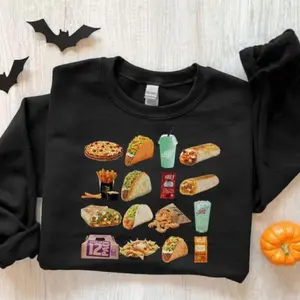 Taco Bell Crewneck Sweatshirt, Fun Food Pullover Gift
