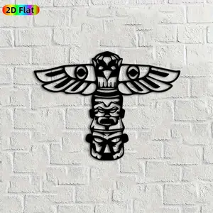 1pc Totem Pole Metal Wall Art, Tribal Totem Pole Statue Mural, Ideal Gift for New Year, Thanksgiving, Tribal Art Enthusiasts, Weather-Resistant Metal Wall Decor Wall Sculptures, Perfect for Patio Wall & Garden Fence, Exquisite Cultural Wall Ornament