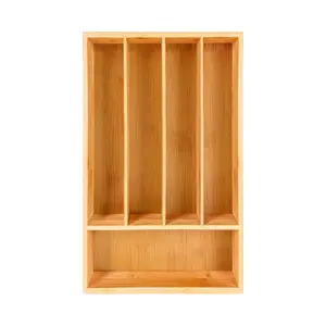 BergHOFF 5-Slot Bamboo Flatware Organizer, 13.5" x 8.25"