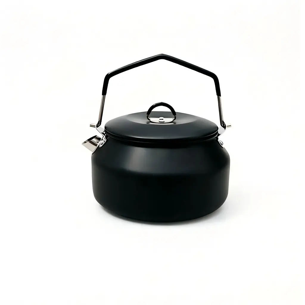 Classic Aluminum Camping Kettle, 1L Compact Lightweight Easy-Carry Outdoor Cookware for Hiking/Light Outdoor Activities, Campfire Cooking, Camp Kitchen Gear