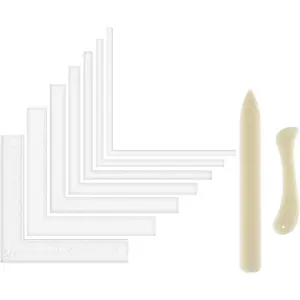 9 Pcs Creative Positioning Card Corners Helpers Set with Bone Folder Stamping Corners Paper Craft Supplies for Card Making Scrapbooking Crafting