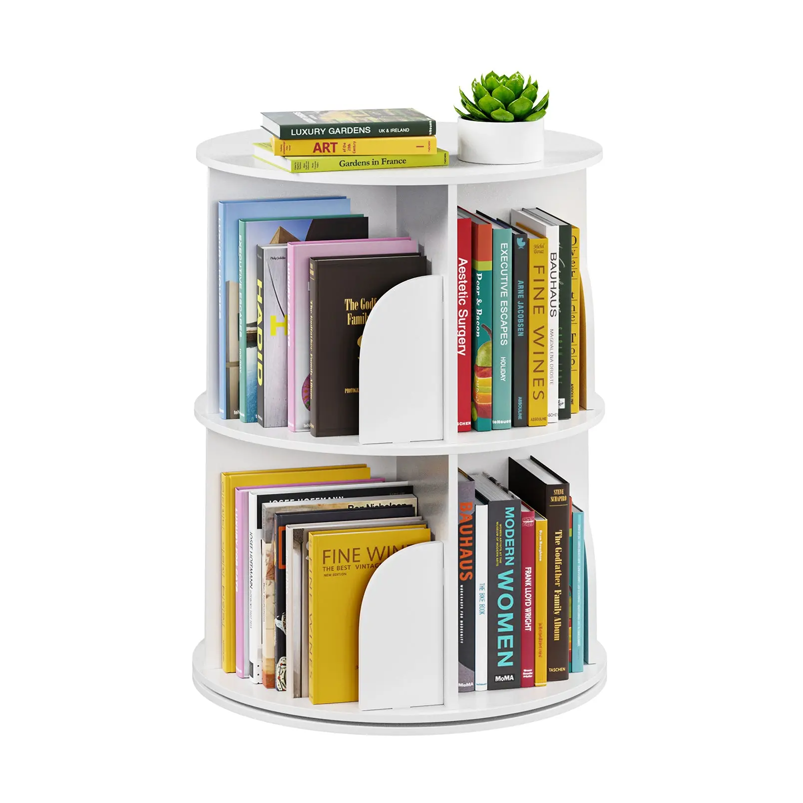 SpaceAid 2 Tier Revolving Bookcase